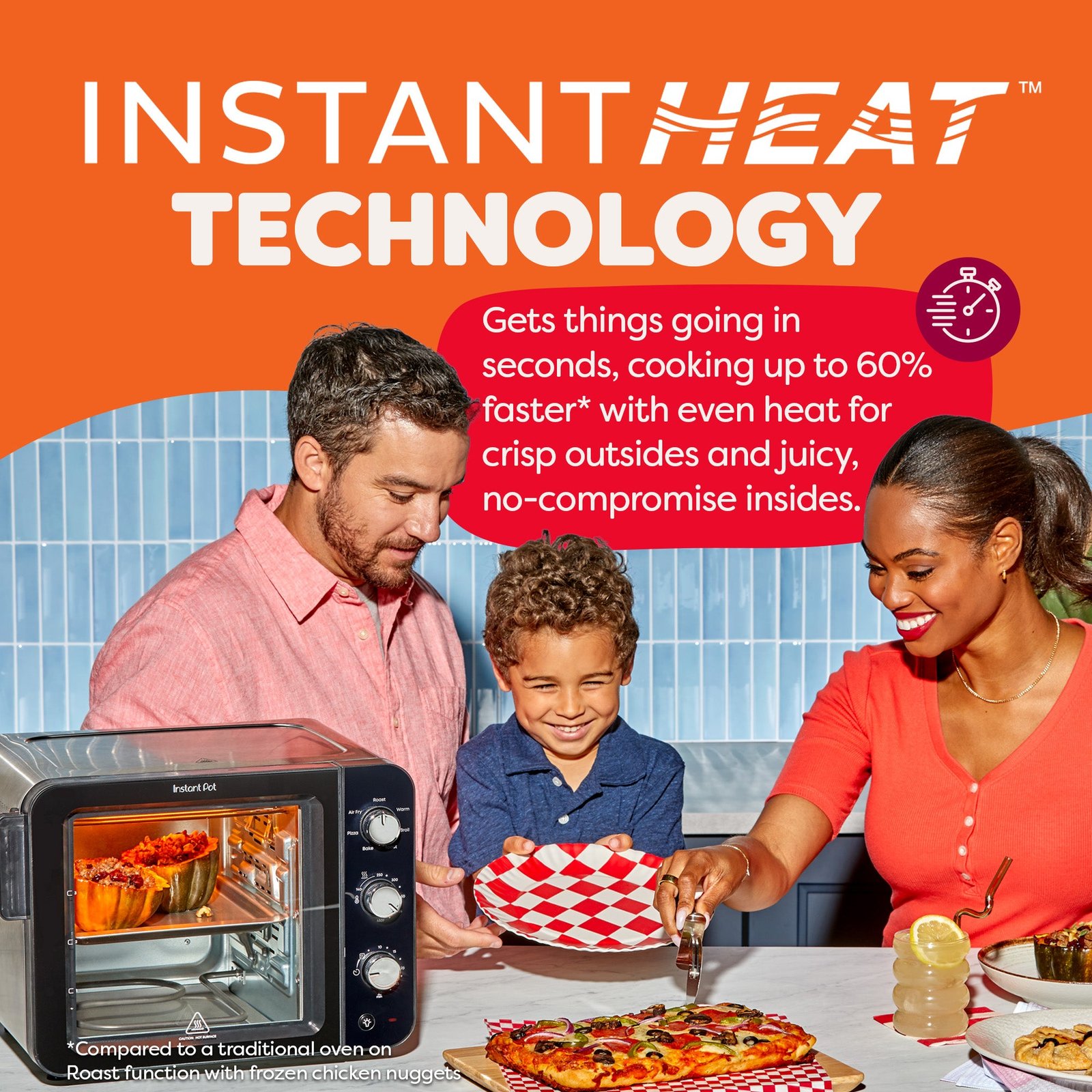 instant pot® 4 slice instantheat™ mini air fryer toaster oven