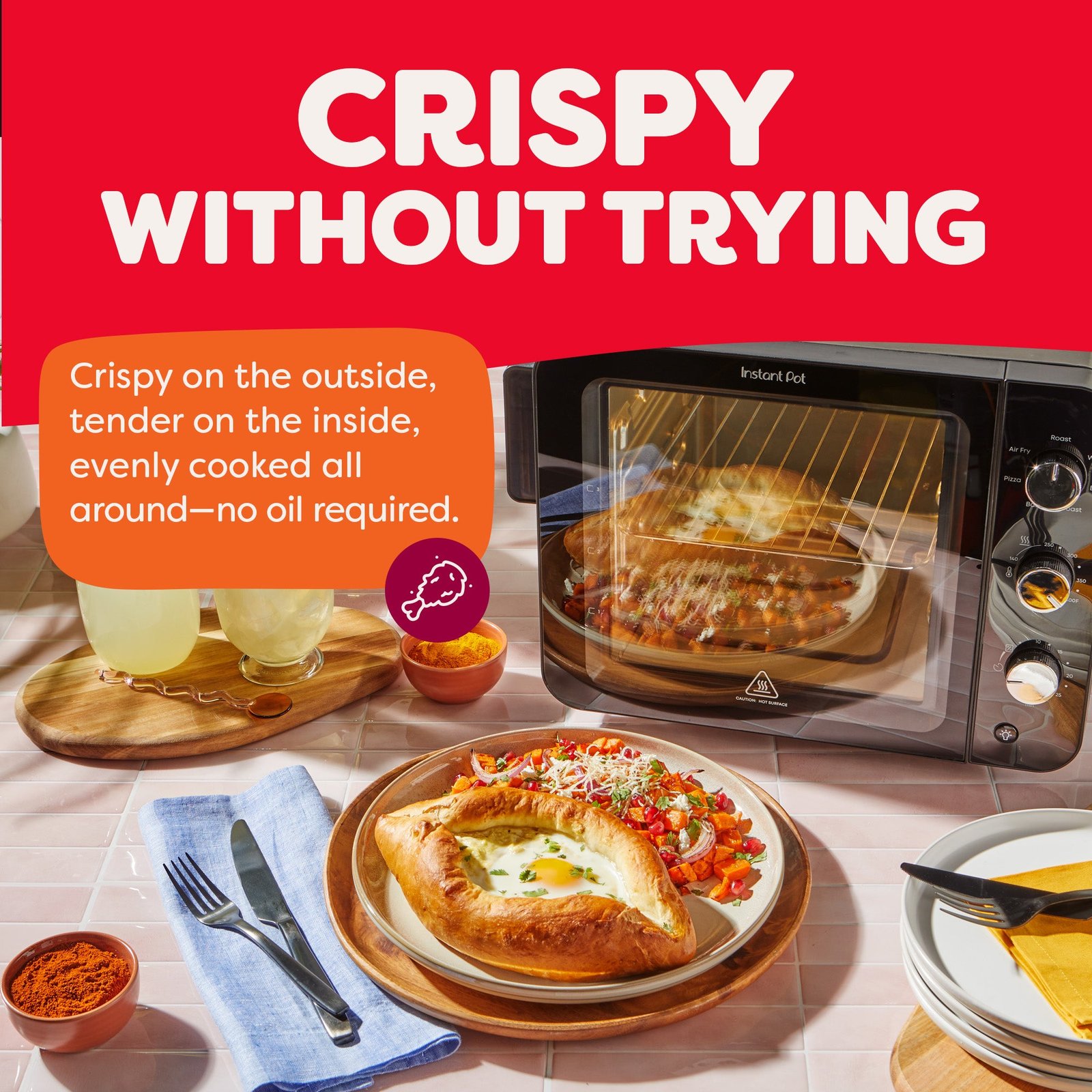 instant pot® 4 slice instantheat™ mini air fryer toaster oven