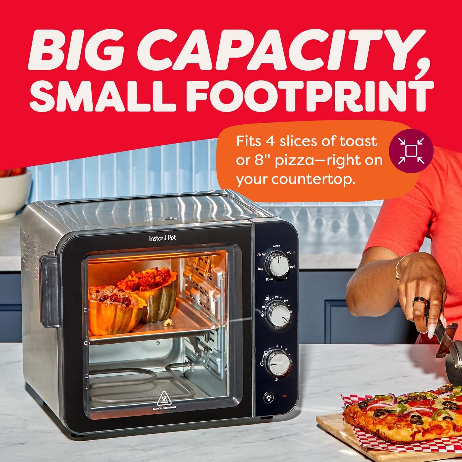 instant pot® 4 slice instantheat™ mini air fryer toaster oven