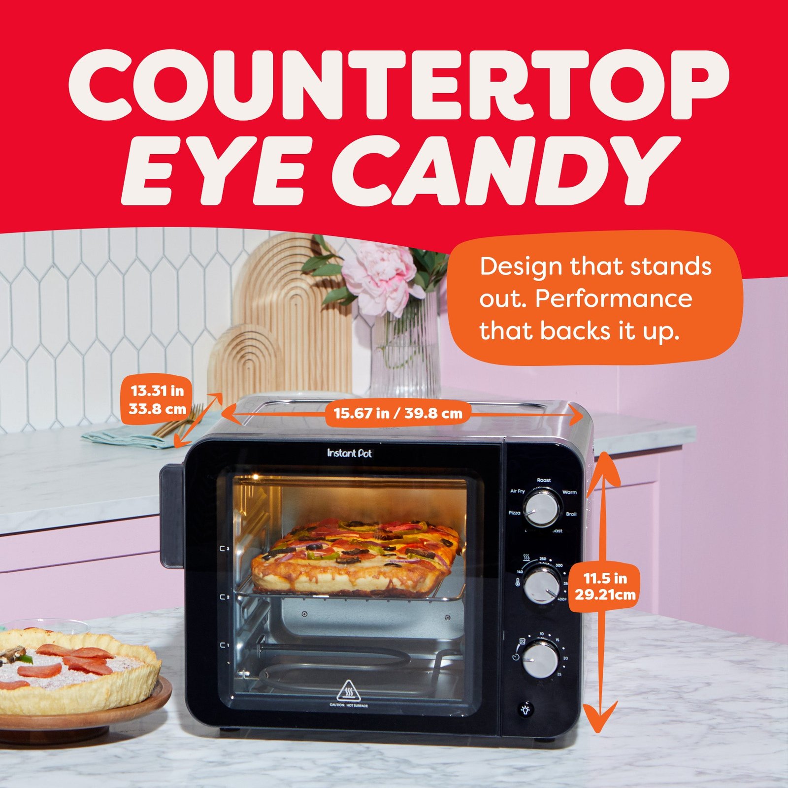 instant pot® 4 slice instantheat™ mini air fryer toaster oven